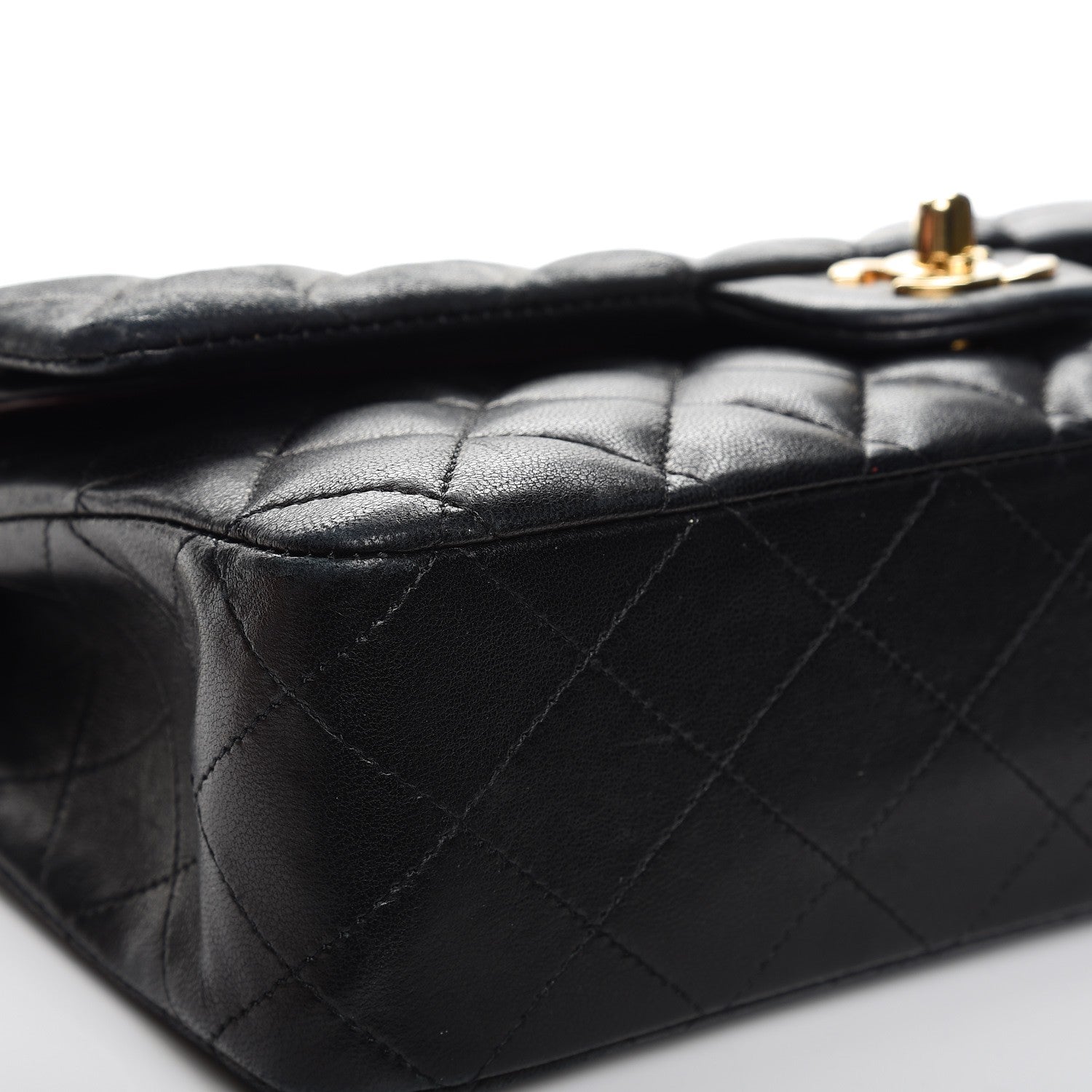 Chanel Lambskin Quilted Medium Double Flap Black 12 of 15