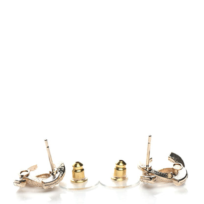 Chanel Crystal Pearl CC Earrings Gold 3 of 5