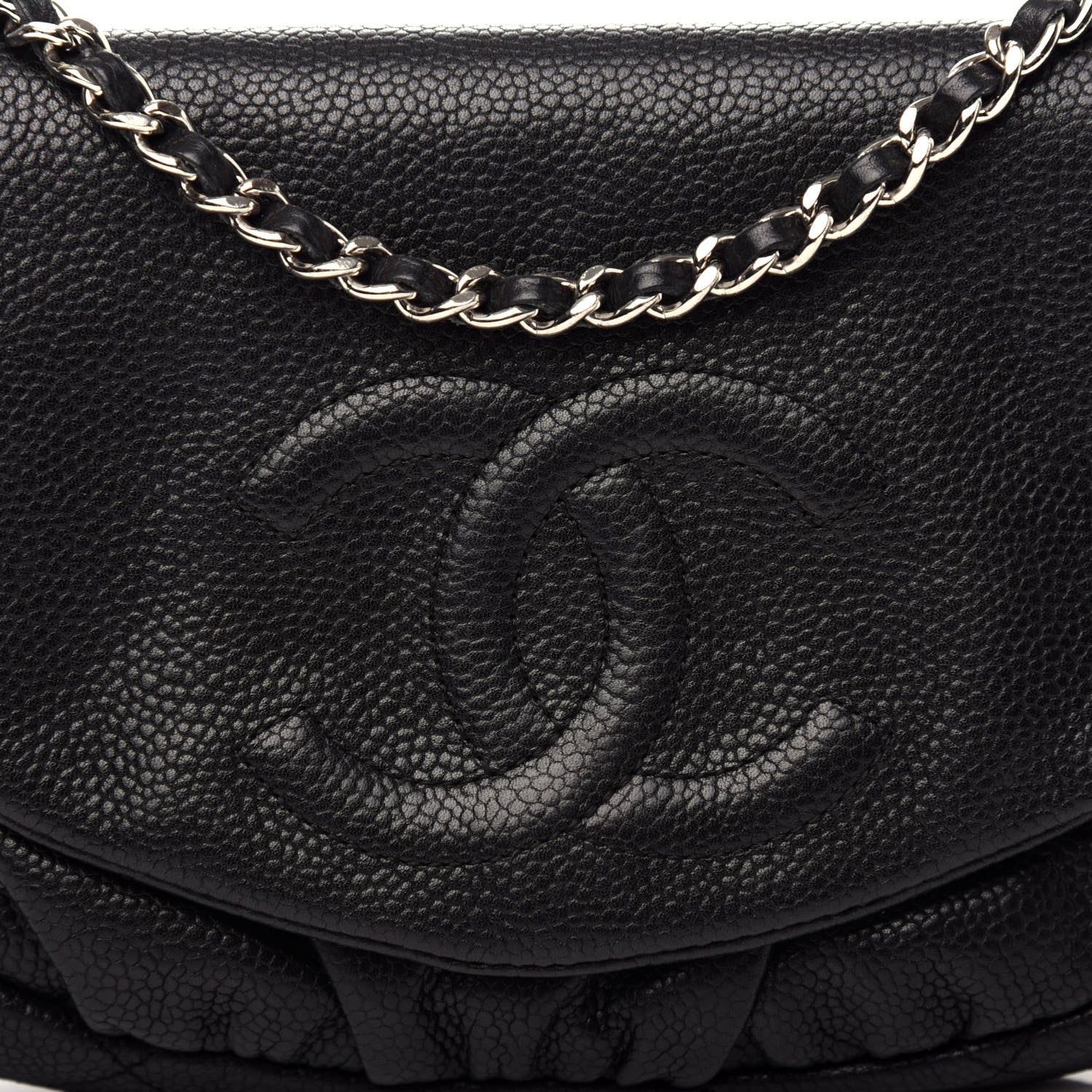 Chanel Caviar Half Moon Wallet On Chain WOC Black 12 of 12