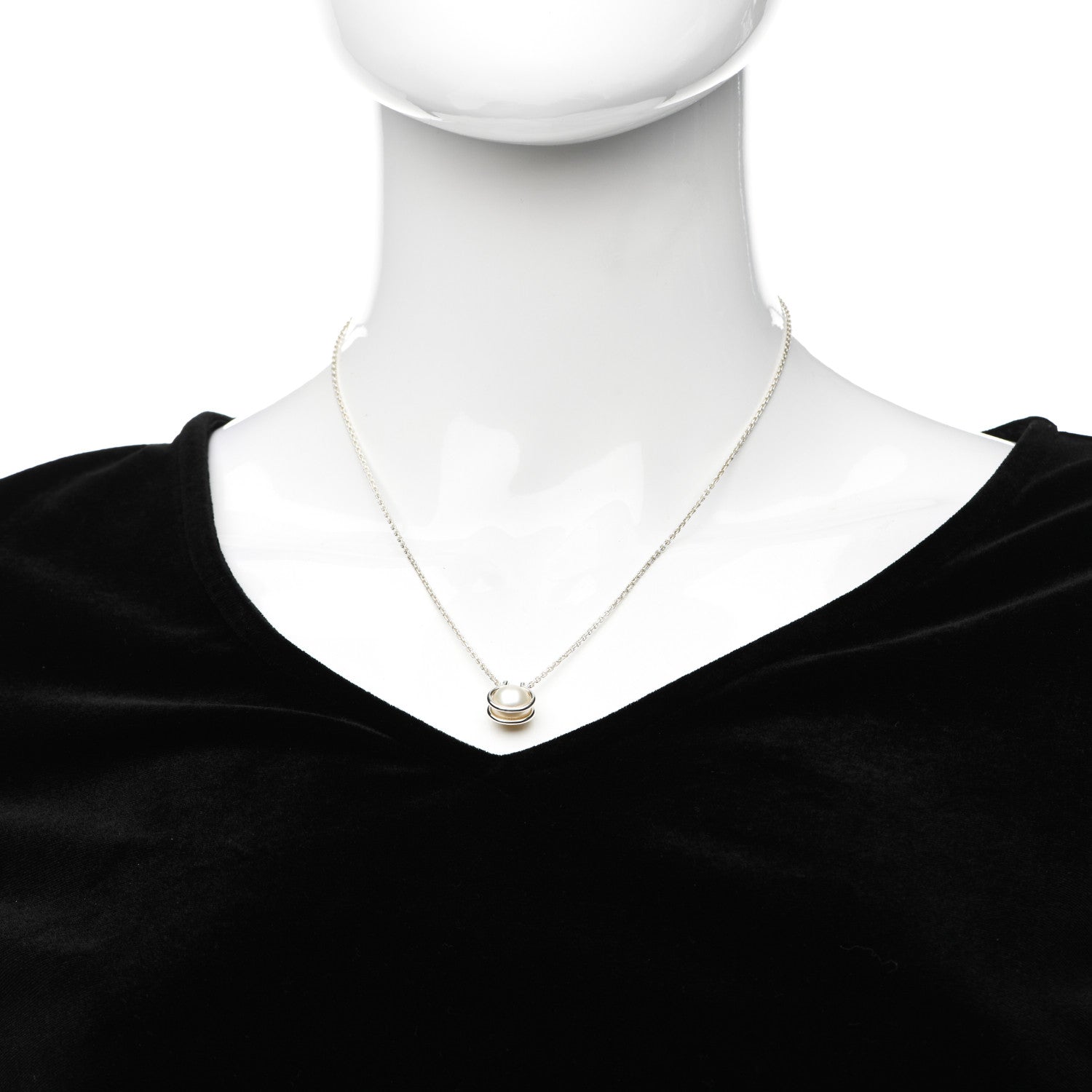 Tiffany Sterling Silver Cultured Pearl Link HardWear Necklace 2 of 7