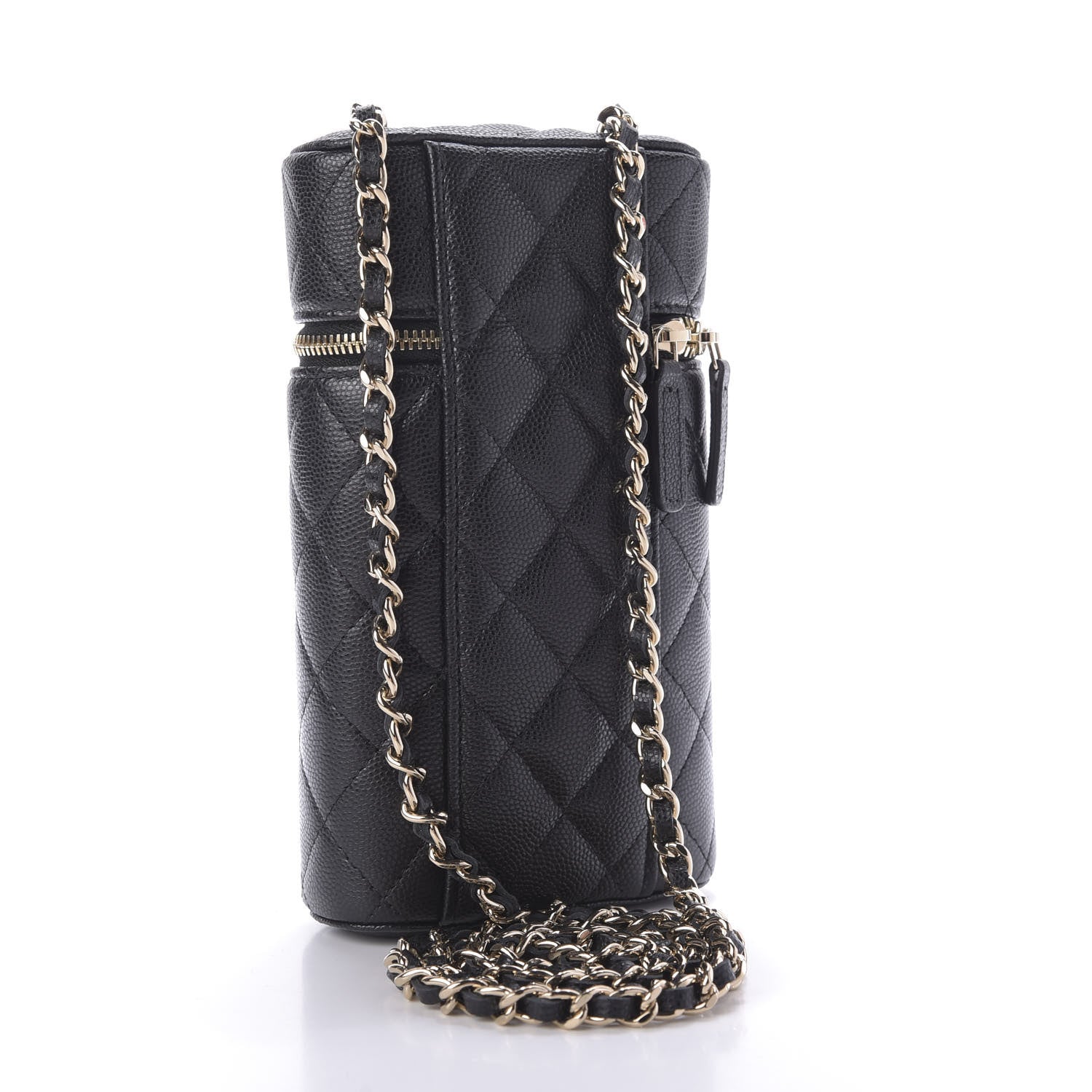 Chanel Caviar Quilted Phone Holder With Chain Black 3 of 10