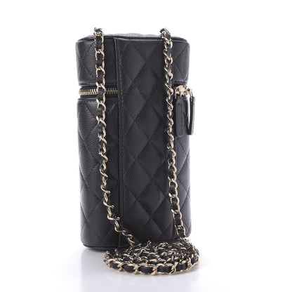 Chanel Caviar Quilted Phone Holder With Chain Black 3 of 10