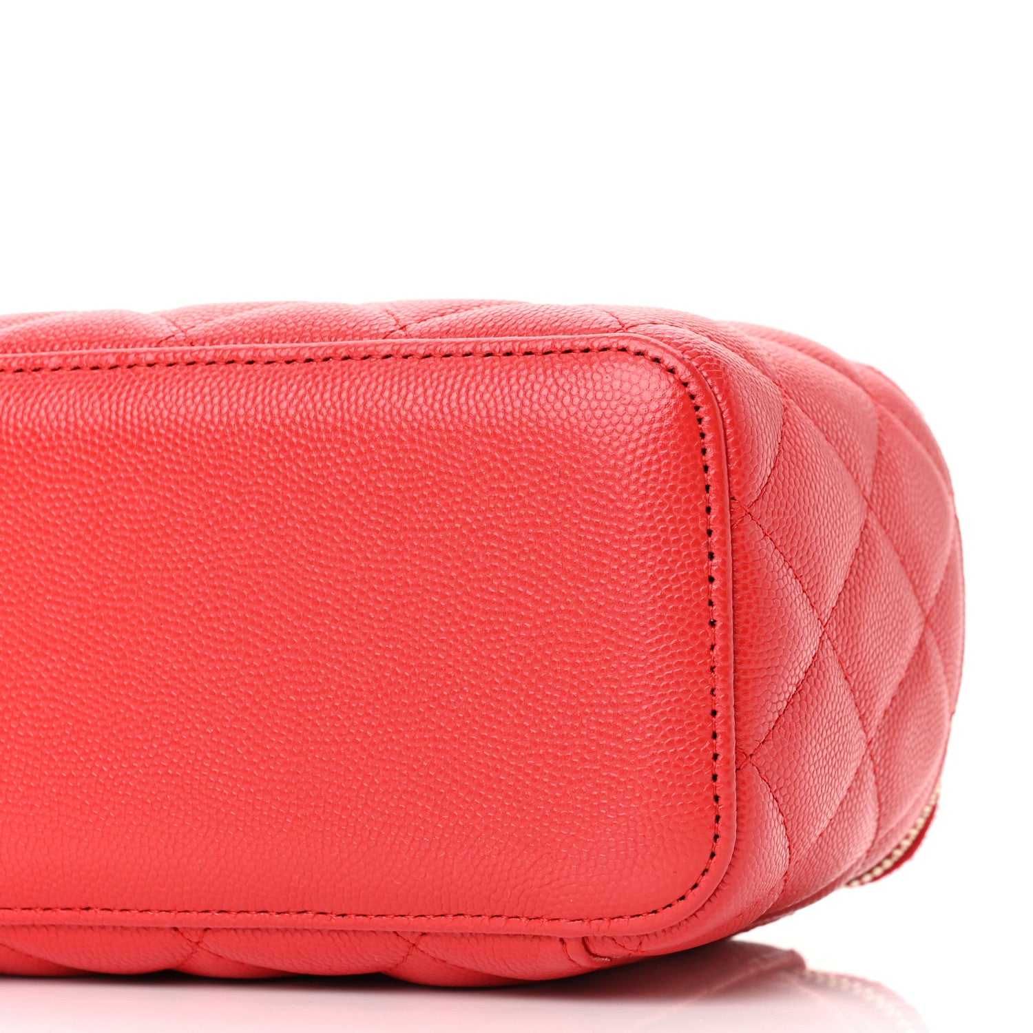 Chanel Caviar Quilted Small Vanity Case With Chain Red 10 of 11