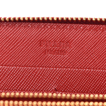 Prada Saffiano Fiocco Bow Zip Around Wallet Fuoco 6 of 10