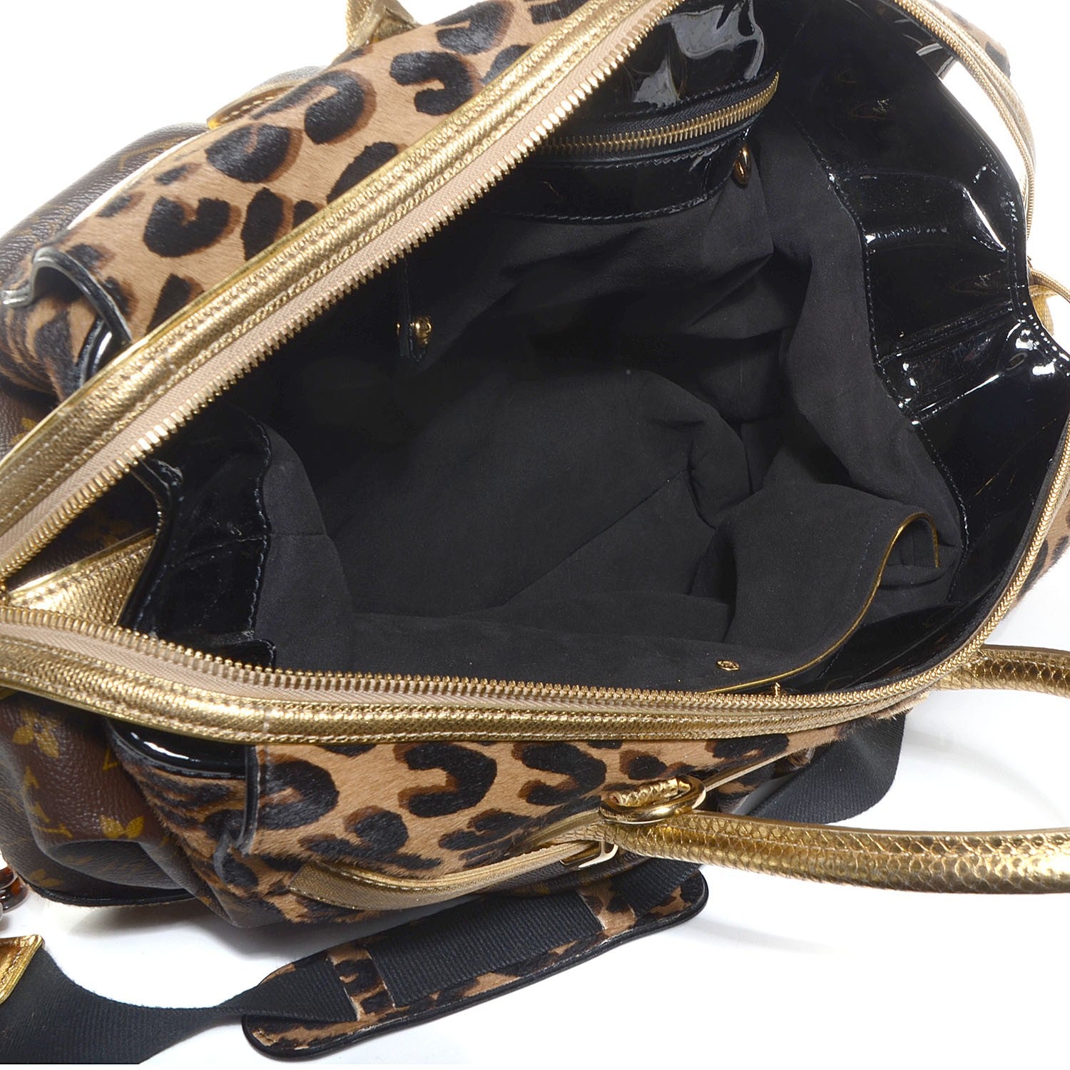 Louis Vuitton Monogram Leopard Pleated Steamer Bag 5 of 7