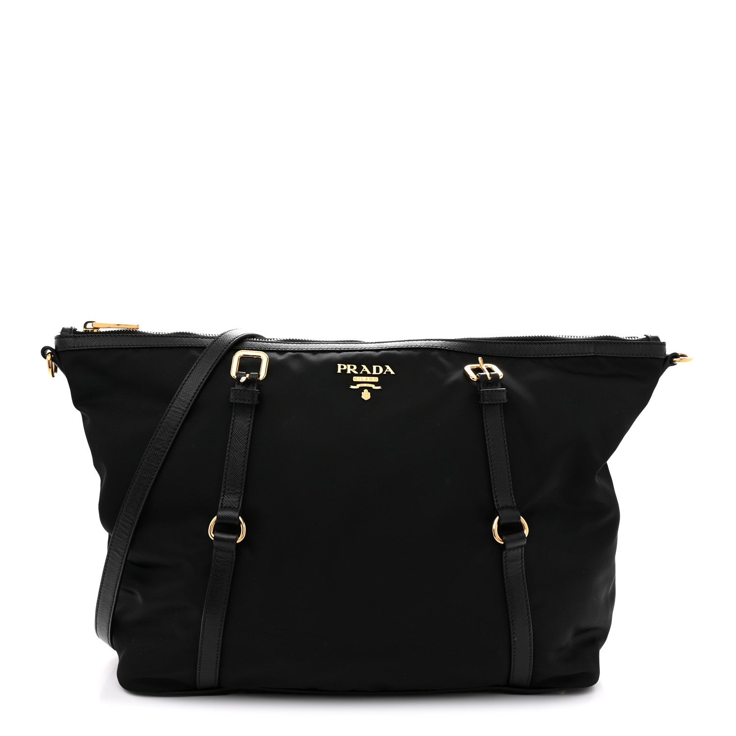 Prada Saffiano Tessuto Nylon Shopping Tote Black 1 of 11