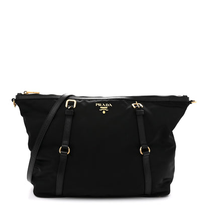 Prada Saffiano Tessuto Nylon Shopping Tote Black 1 of 11