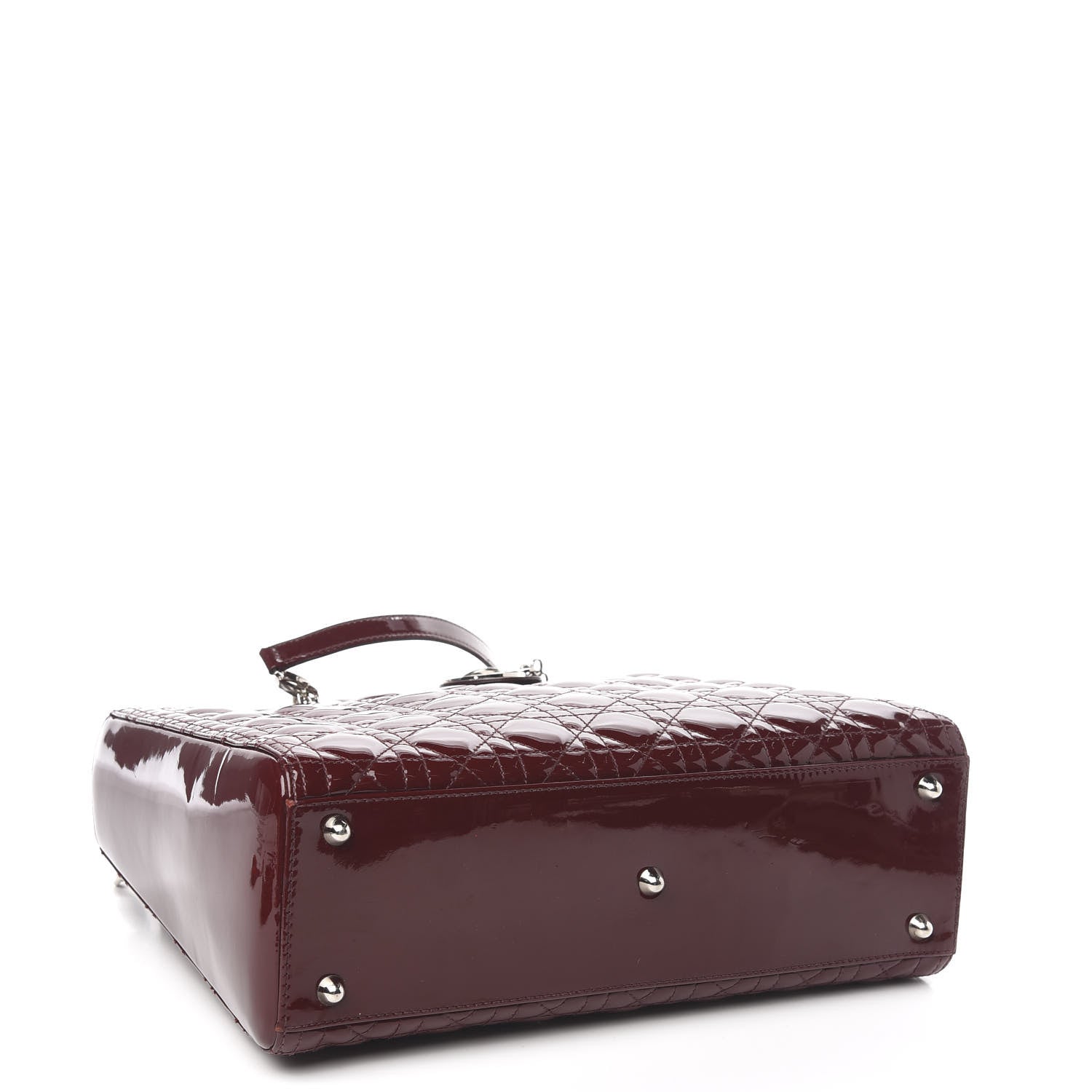 Christian Dior Patent Cannage Large Lady Dior Burgundy 5 of 12