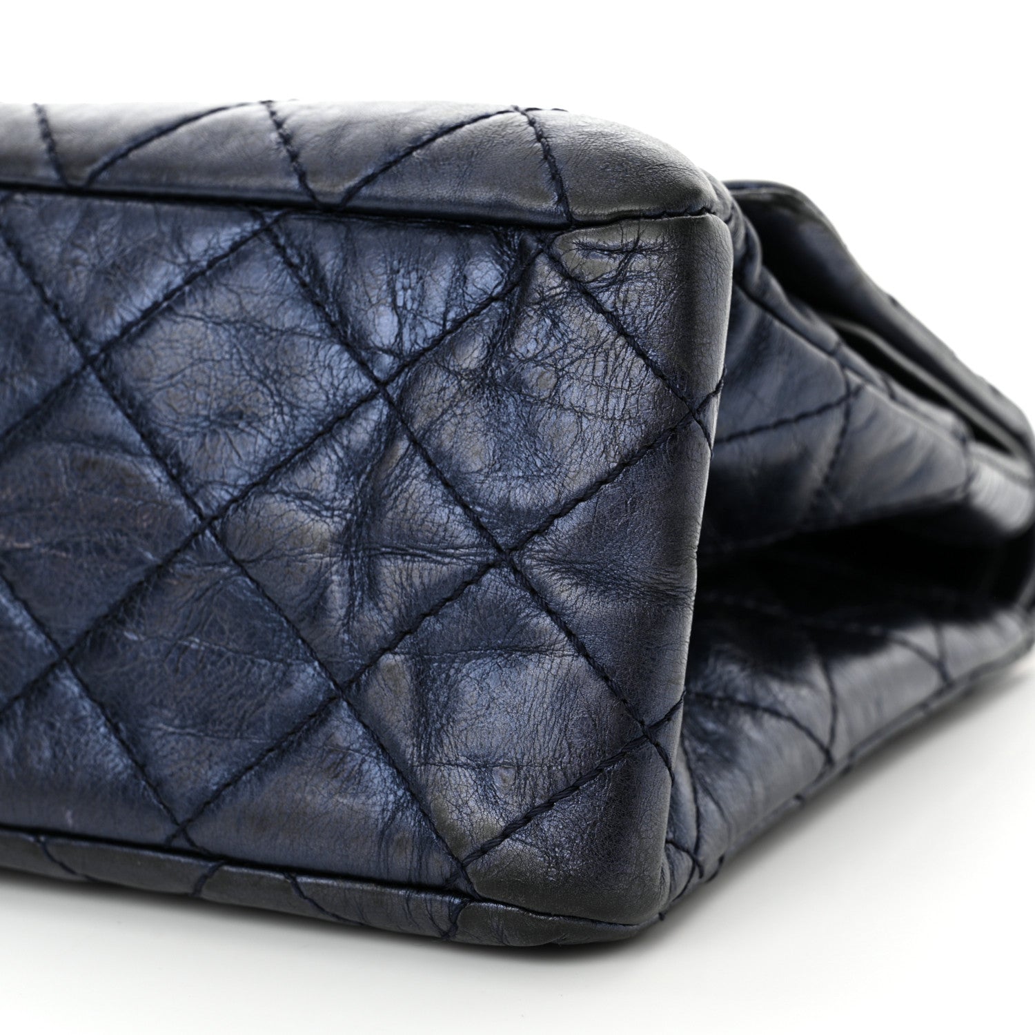 Chanel Metallic Aged Calfskin Quilted 2.55 Reissue 227 Flap Blue 10 of 14