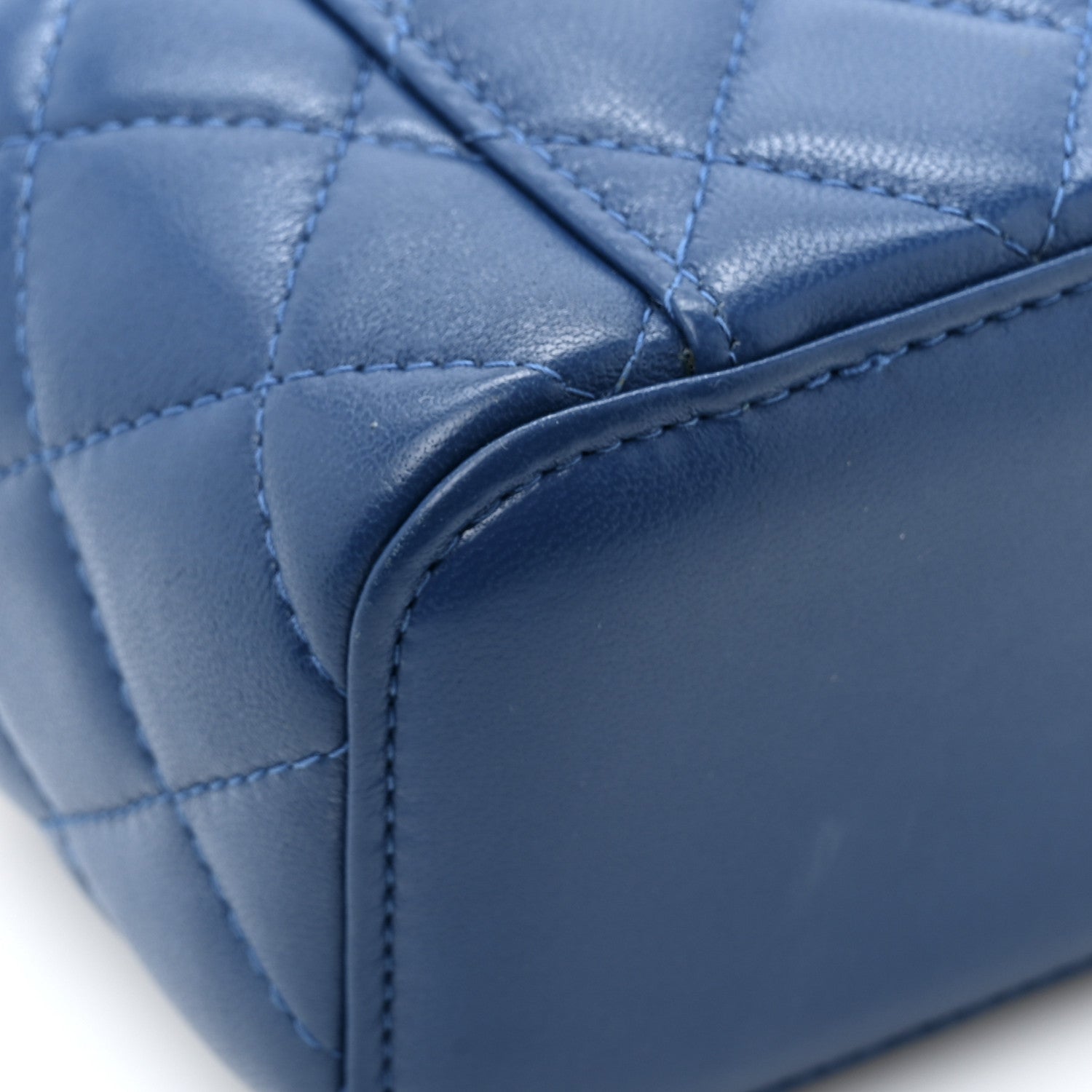 Chanel Lambskin Quilted Pearl Crush Mini Vanity Case With Chain Blue 11 of 11