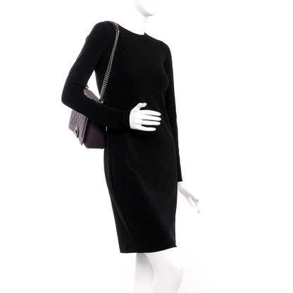 Chanel Washed Caviar Quilted Large Turn Around Ligne Flap Dark Purple 2 of 8