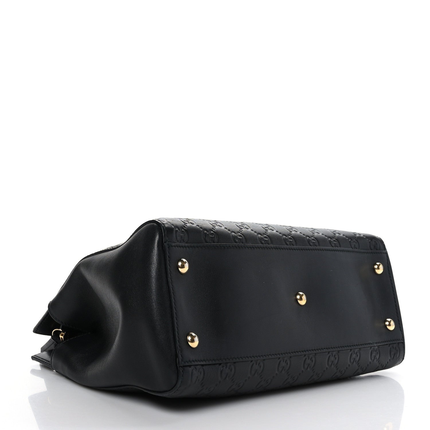 Gucci Guccissima Signature Medium Shoulder Tote Bag Black 4 of 9