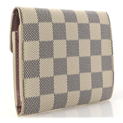 Louis Vuitton Damier Azur Victorine Wallet Rose Ballerine 3 of 9