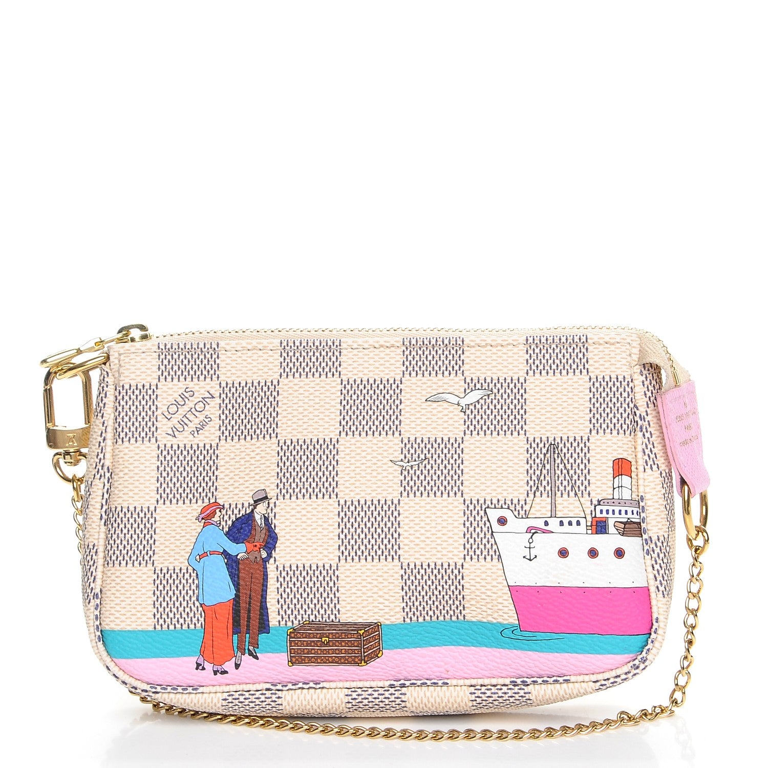 Louis Vuitton Damier Azur 2016 Christmas Animation Mini Pochette Accessories 1 of 7