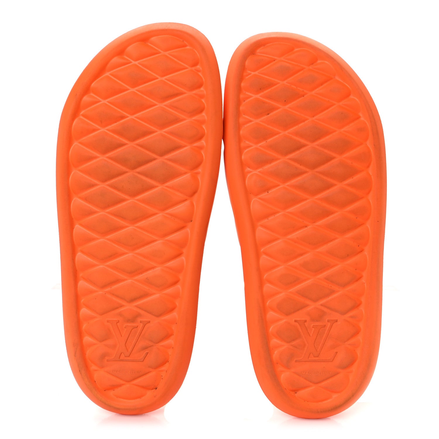 Louis Vuitton Rubber Embossed Monogram Mens Waterfront Mules 10 Orange 6 of 9