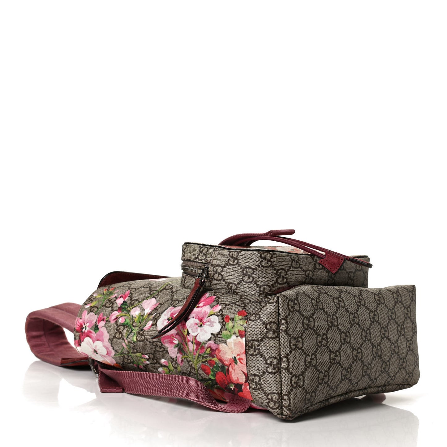 GG Supreme Monogram Blooms Small Single Buckle Backpack Beige Multicolor Dry Rose