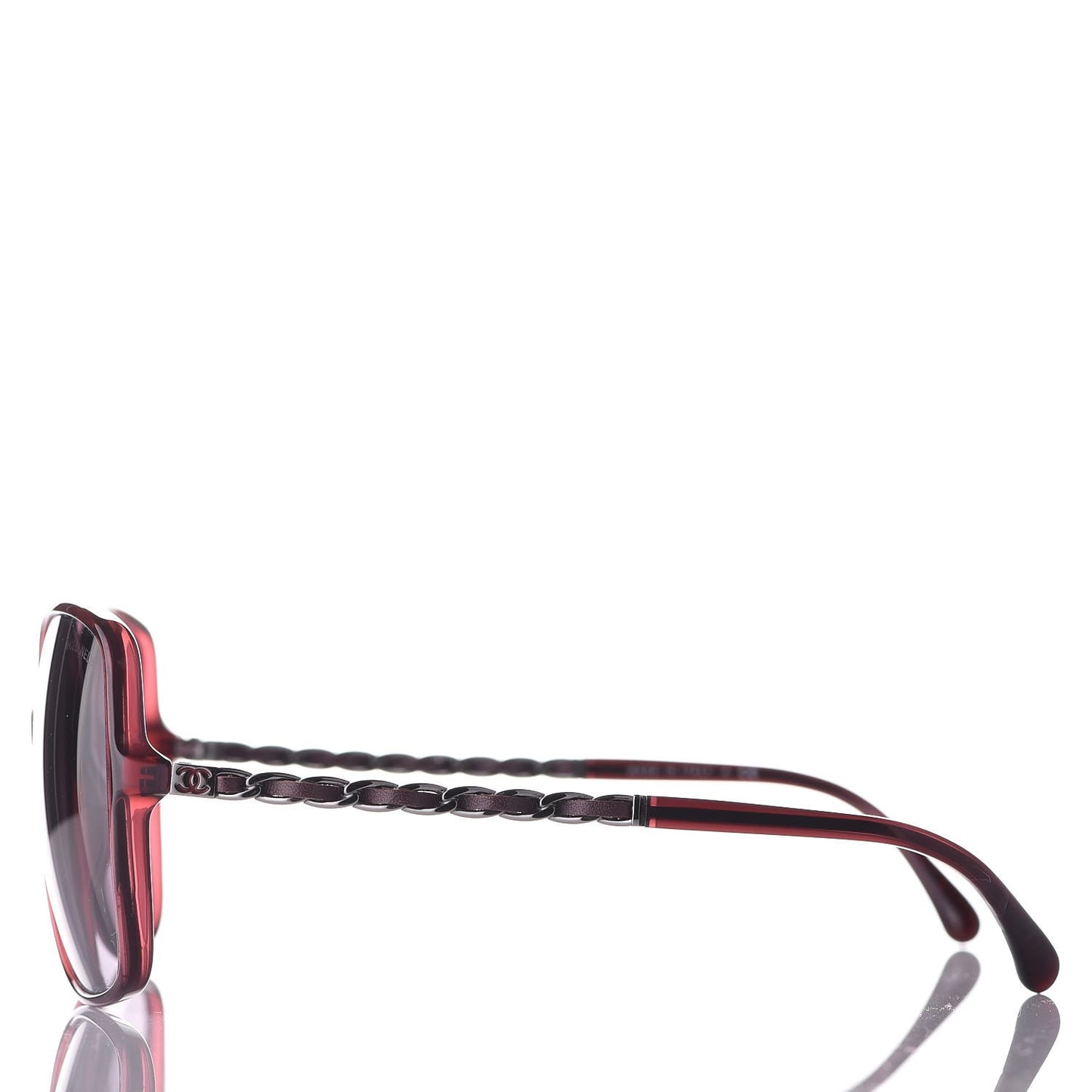 Lambskin Square Chain Sunglasses 5210-Q Red