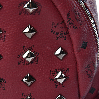 MCM Visetos Studded Medium Stark Backpack Scooter Red 8 of 13