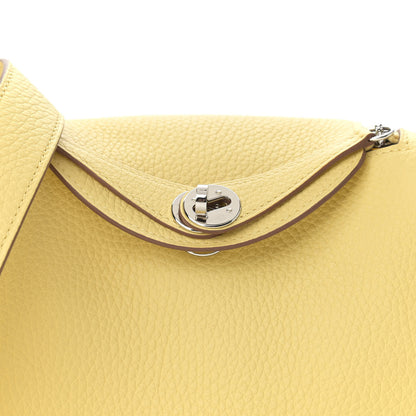 Hermes Taurillon Clemence Mini Lindy 20 Jaune Poussin 8 of 11