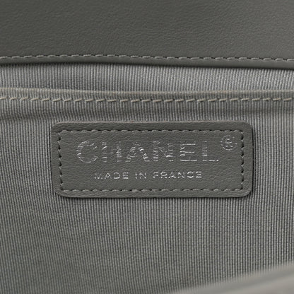 Chanel Calfskin Chevron Quilted Medium Boy Flap Grey 6 of 12