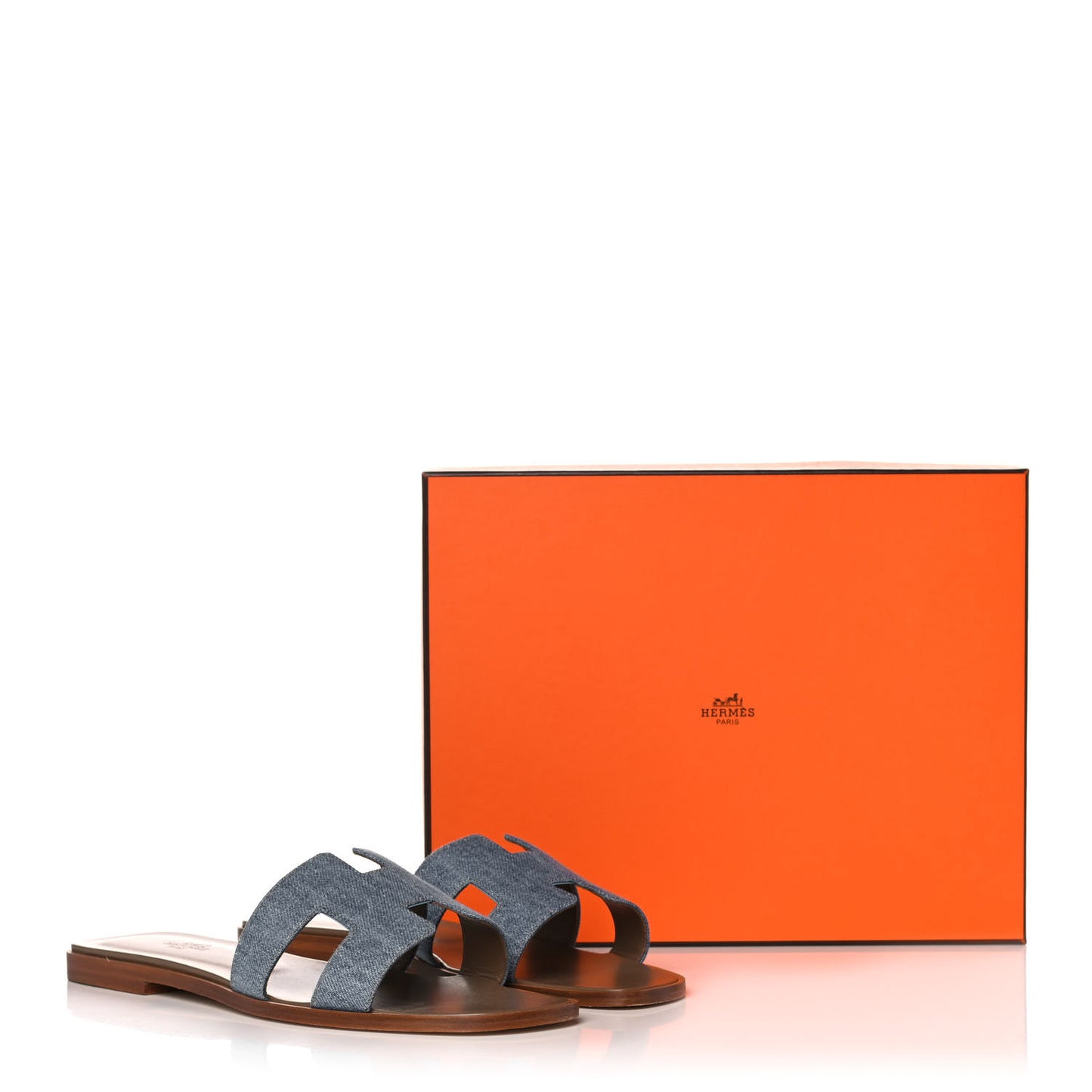 Denim Canvas Oran Sandals 40 Bleu Clair