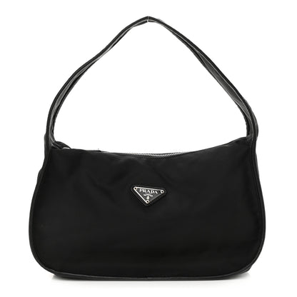 Prada Tessuto Nylon Saffiano Hobo Black 1 of 10