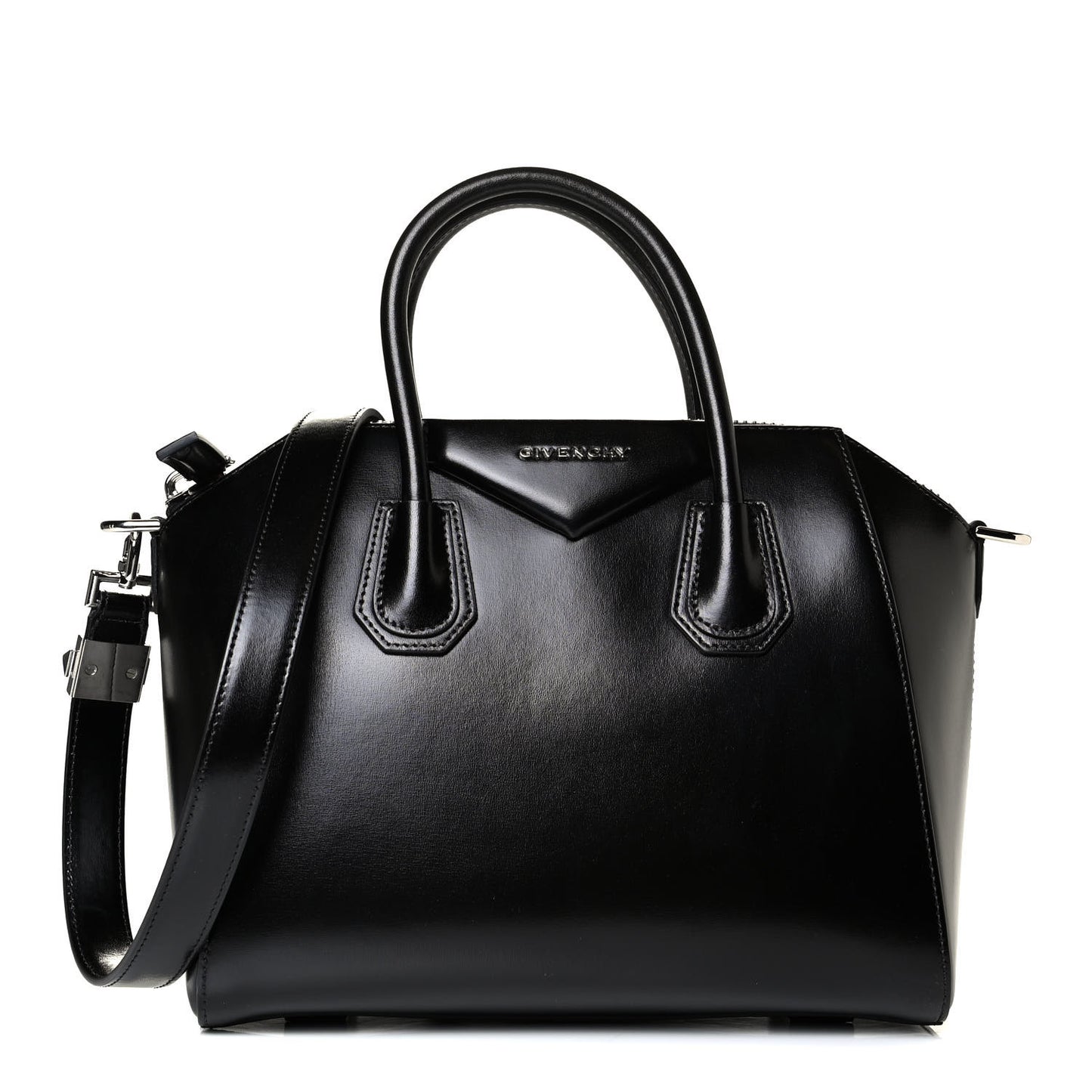Shiny Lord Calfskin Small Antigona Black
