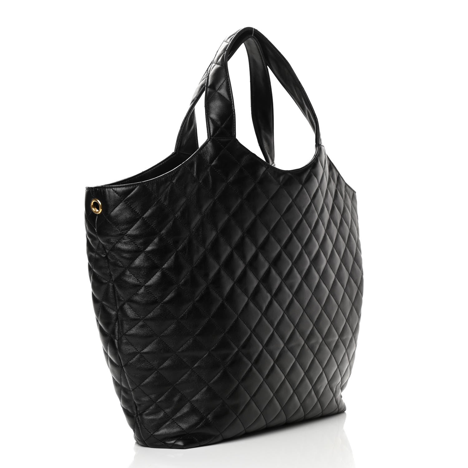 Saint Laurent Lambskin Quilted Maxi Icare Shopping Tote Black 4 of 12