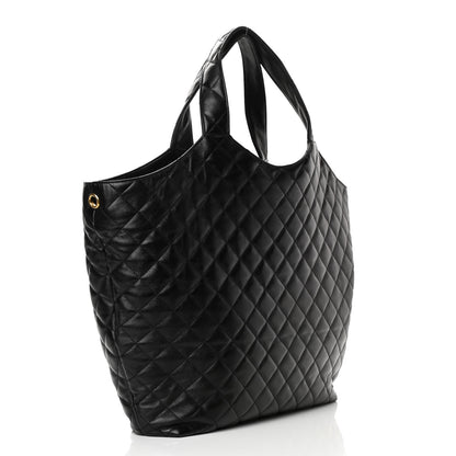 Saint Laurent Lambskin Quilted Maxi Icare Shopping Tote Black 4 of 12
