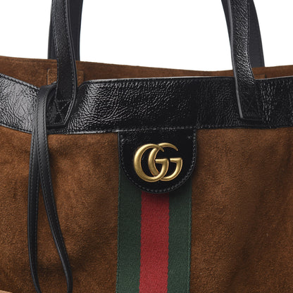 Gucci Suede Patent Web Large Ophidia Vertical Shopping Tote Nocciola Black 10 of 10