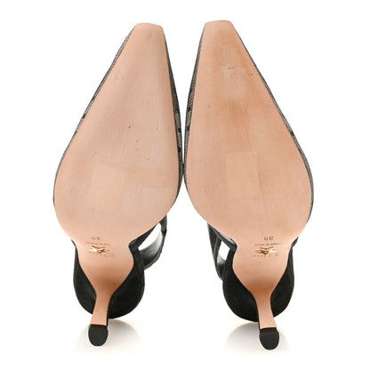 Christian Dior Mesh Plumetis Suede J'Adior Slingback 100mm Pumps 36 Black 6 of 10