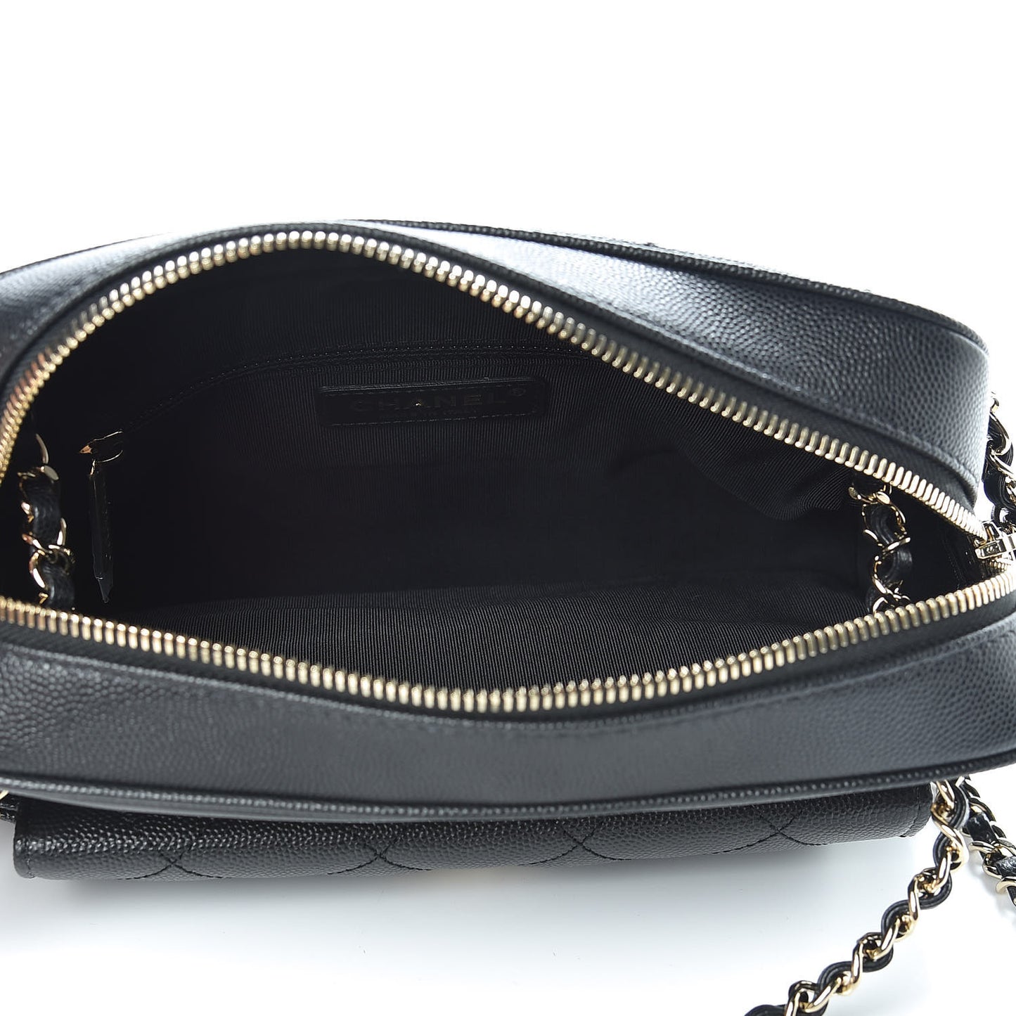 Caviar Quilted Small In & Out Camera Case Black
