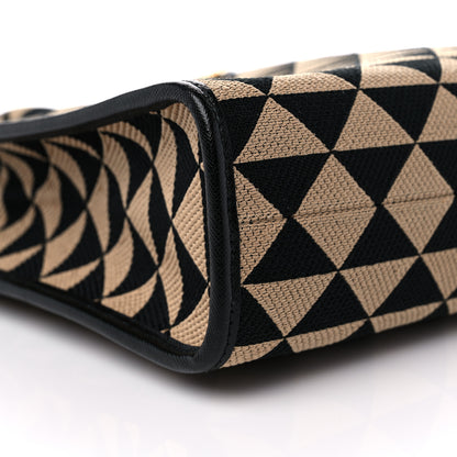 Prada Jacquard Saffiano Triangolo Symbole Embroidered Small Tote Black Corda 6 of 7
