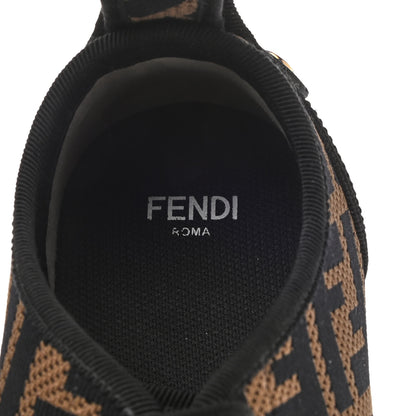 Fendi Fabric FF Micro-Perforated Rise Low Top Sneakers 36.5 Tobacco Black 7 of 10