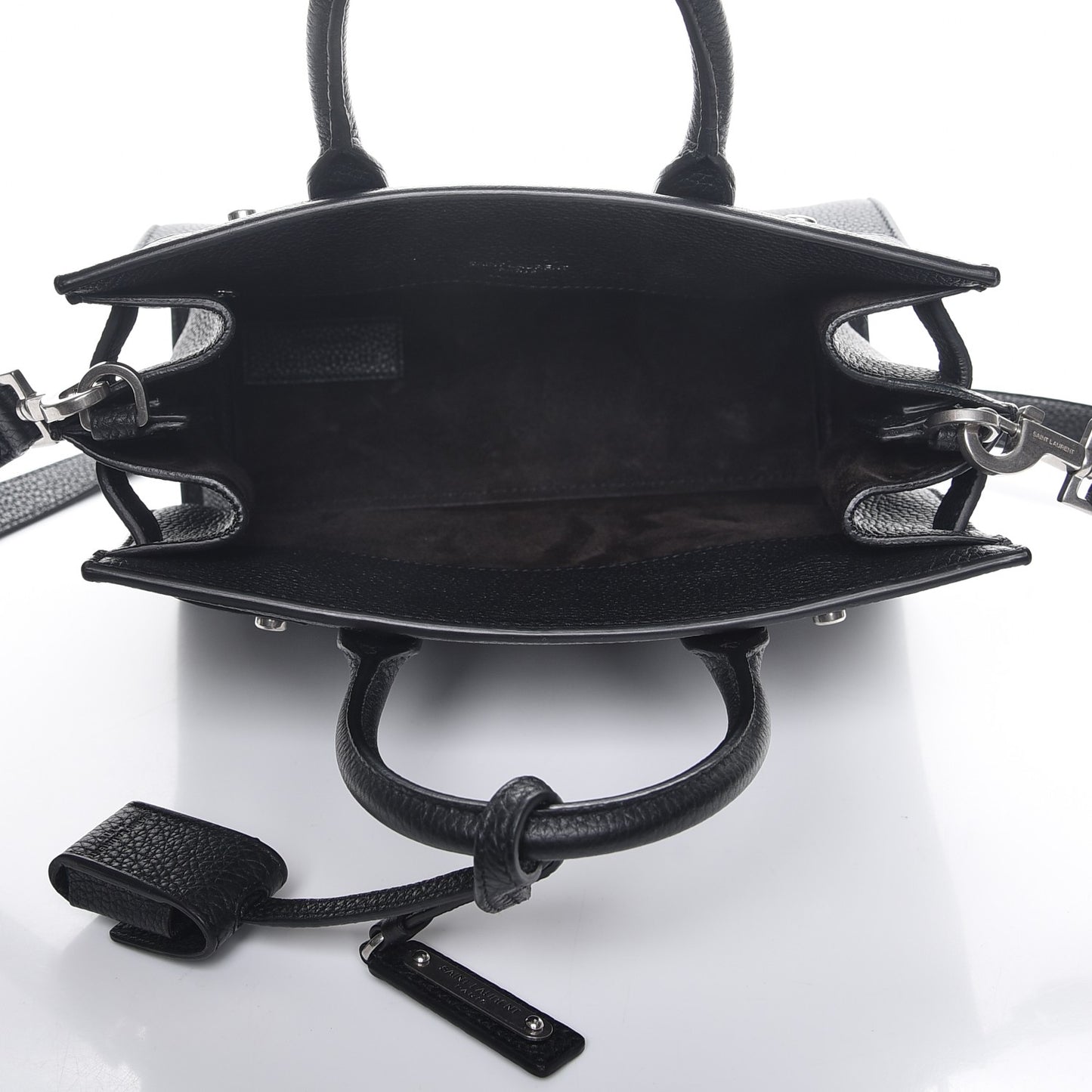 Grained Calfskin Nano Sac De Jour Souple Black
