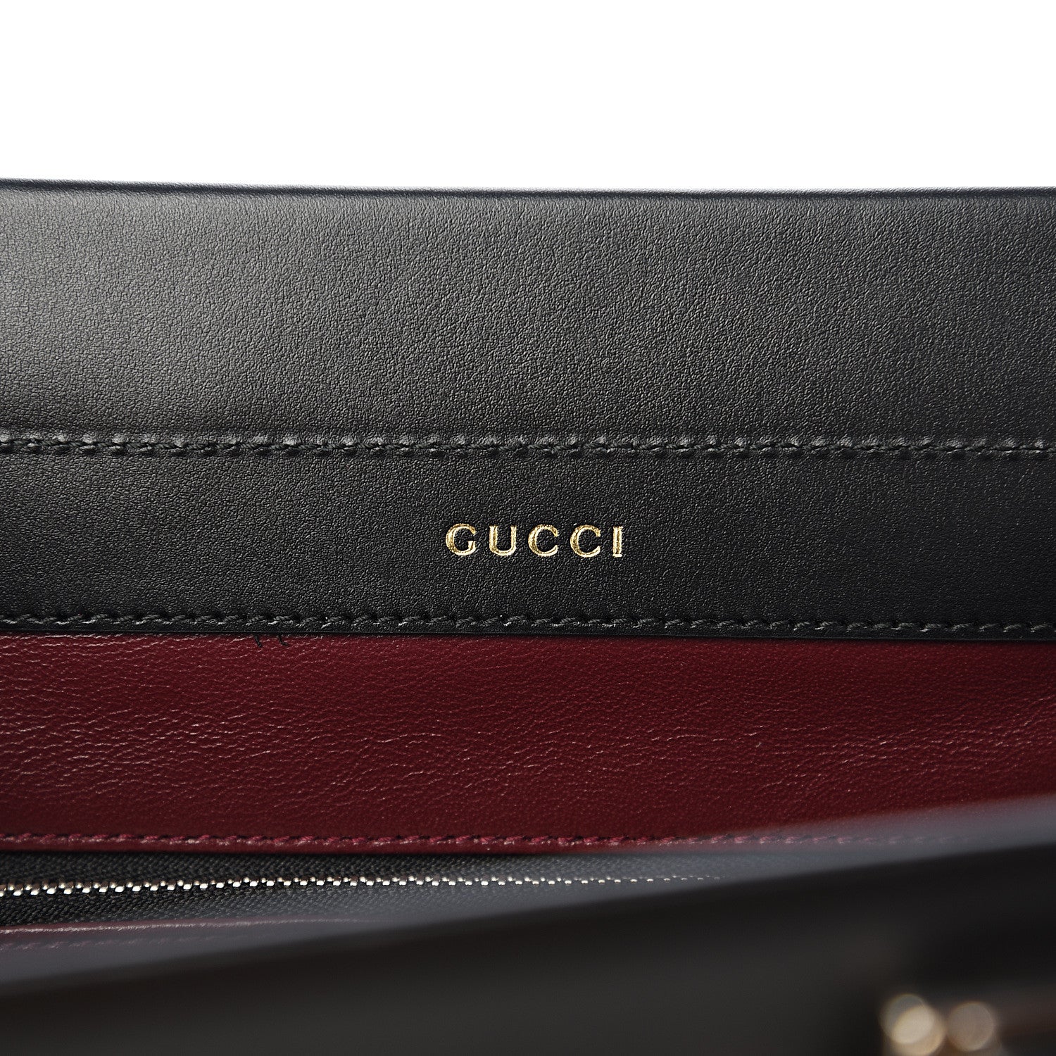 Gucci Smooth Calfskin Diagonal Striped Small Zumi Top Handle Bag Black Beige 5 of 11