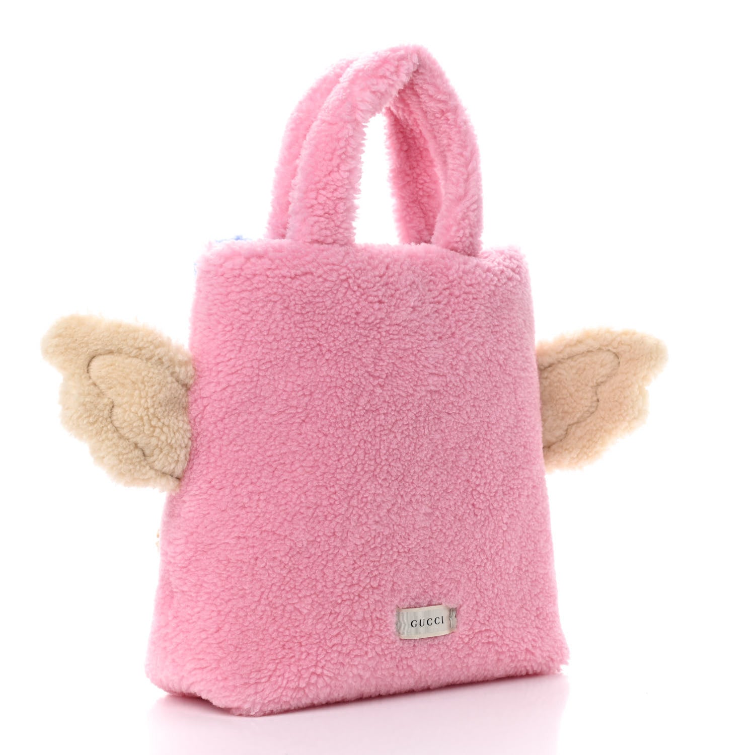 Gucci Faux Fur Childrens Flying Bear Tote Pink 3 of 9
