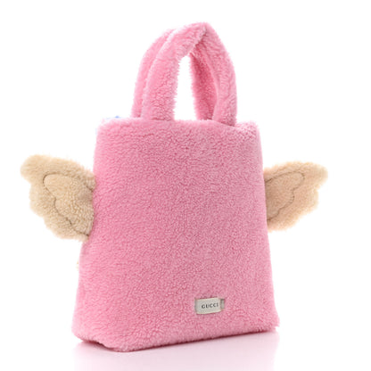 Gucci Faux Fur Childrens Flying Bear Tote Pink 3 of 9