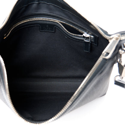 Gucci GG Supreme Monogram Azalea Calfskin Retro Interlocking G Wristlet Messenger Bag Black 5 of 11