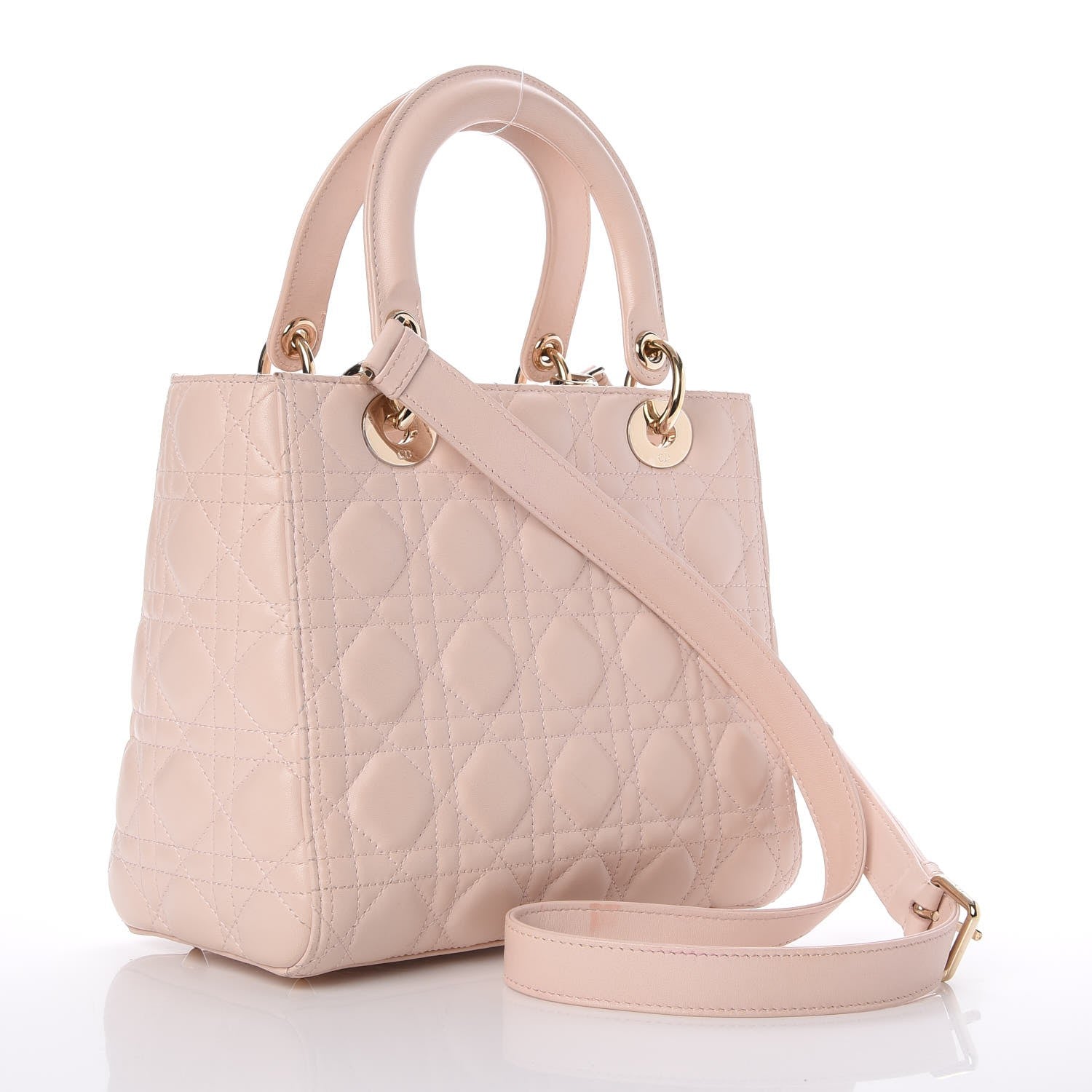 Christian Dior Lambskin Cannage Medium Lady Dior Light Pink 3 of 9