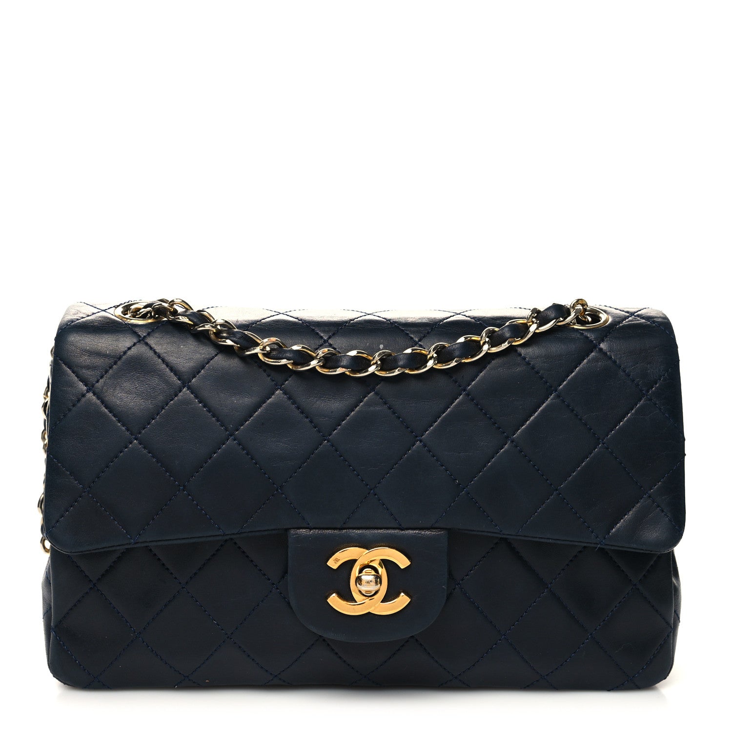 Chanel Lambskin Quilted Small Double Flap Navy 1 of 12