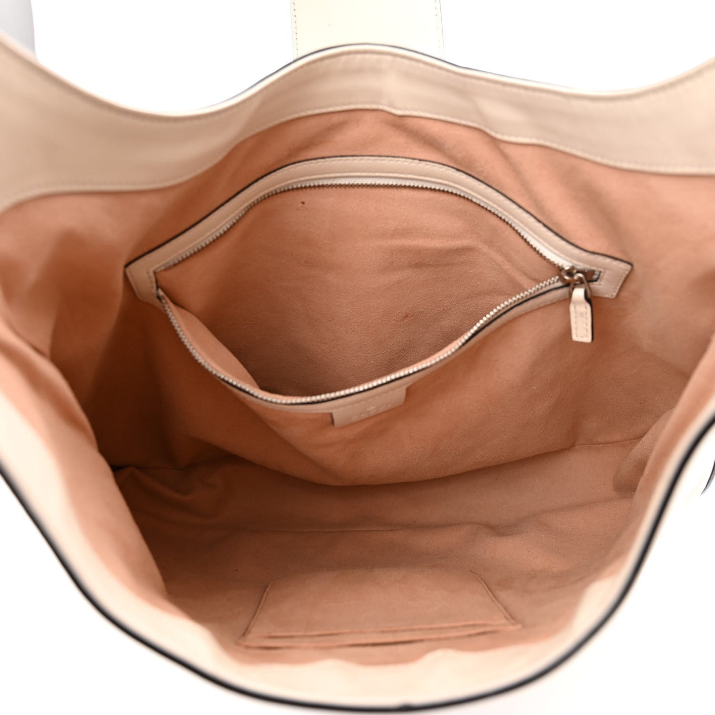 Calfskin Web Stripe Medium Dionysus Hobo White