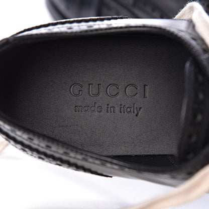 Gucci Calfskin Bee Embroidered Mens Queercore Brogue Derby Shoes 7 Black 8 of 10