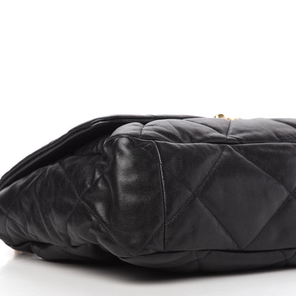 Chanel Goatskin Quilted Maxi Chanel 19 Flap Black 6 of 10