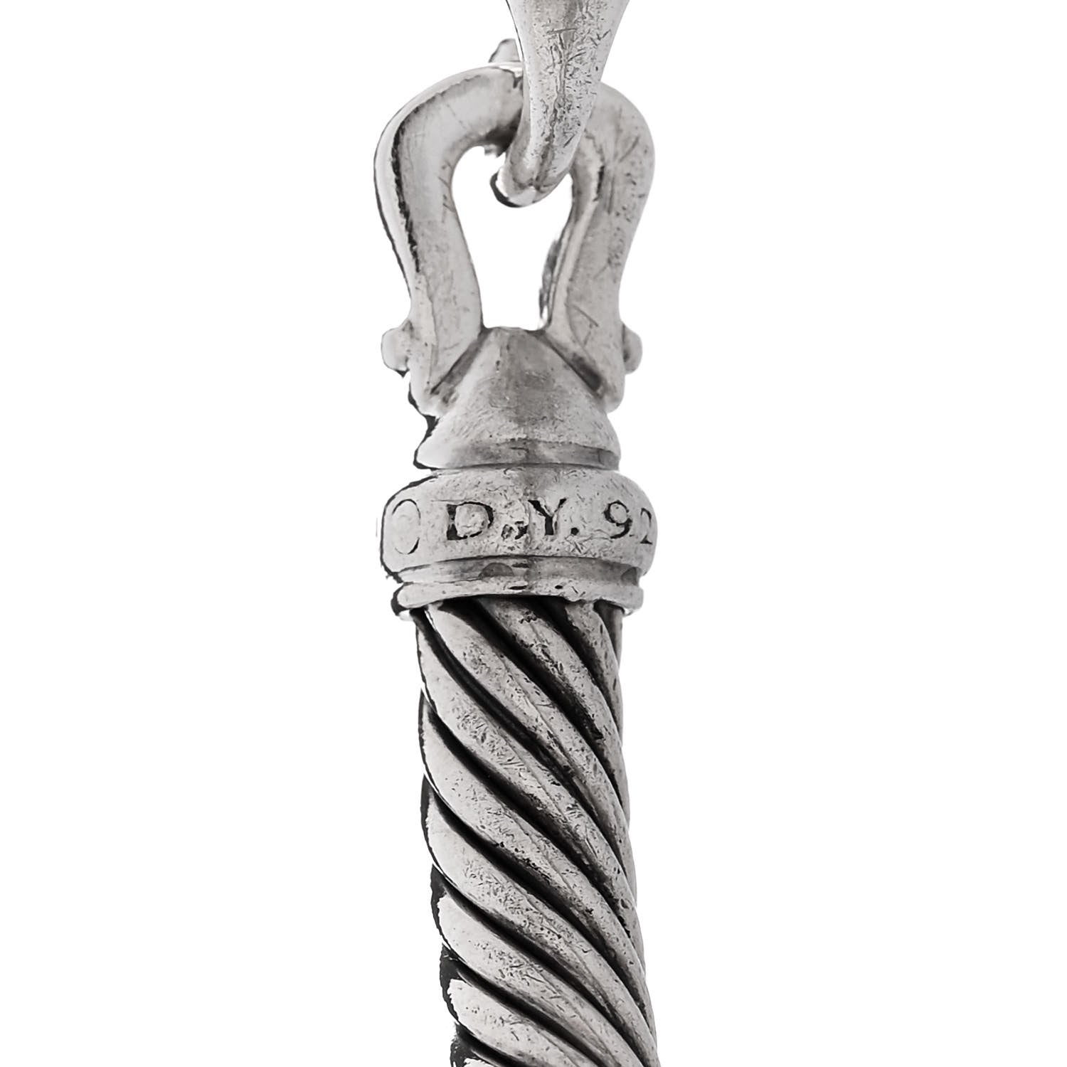 David Yurman Sterling Silver Diamond 5mm Cable Buckle Bracelet 3 of 3
