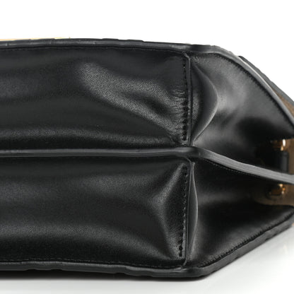 Fendi Vitello Liberty Bi-Color FF 1974 Embossed Small Kan U Shoulder Bag Maya Black 9 of 10