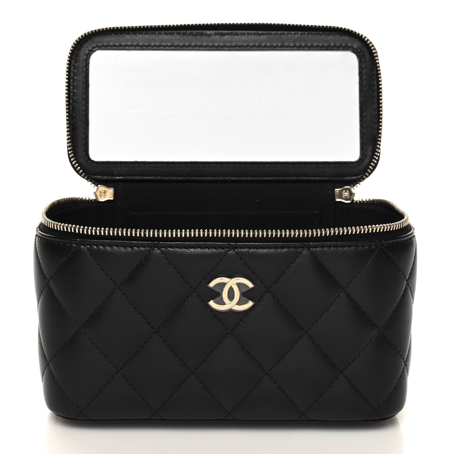 Chanel Lambskin Quilted Small Top Handle Vanity Case With Chain Black 8 of 12