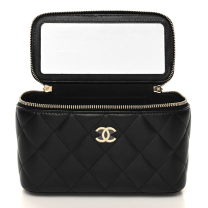 Chanel Lambskin Quilted Small Top Handle Vanity Case With Chain Black 8 of 12