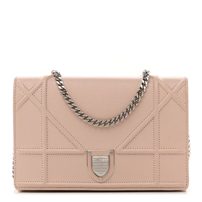 Christian Dior Grained Calfskin Diorama Wallet on Chain Pouch Nude 1 of 10