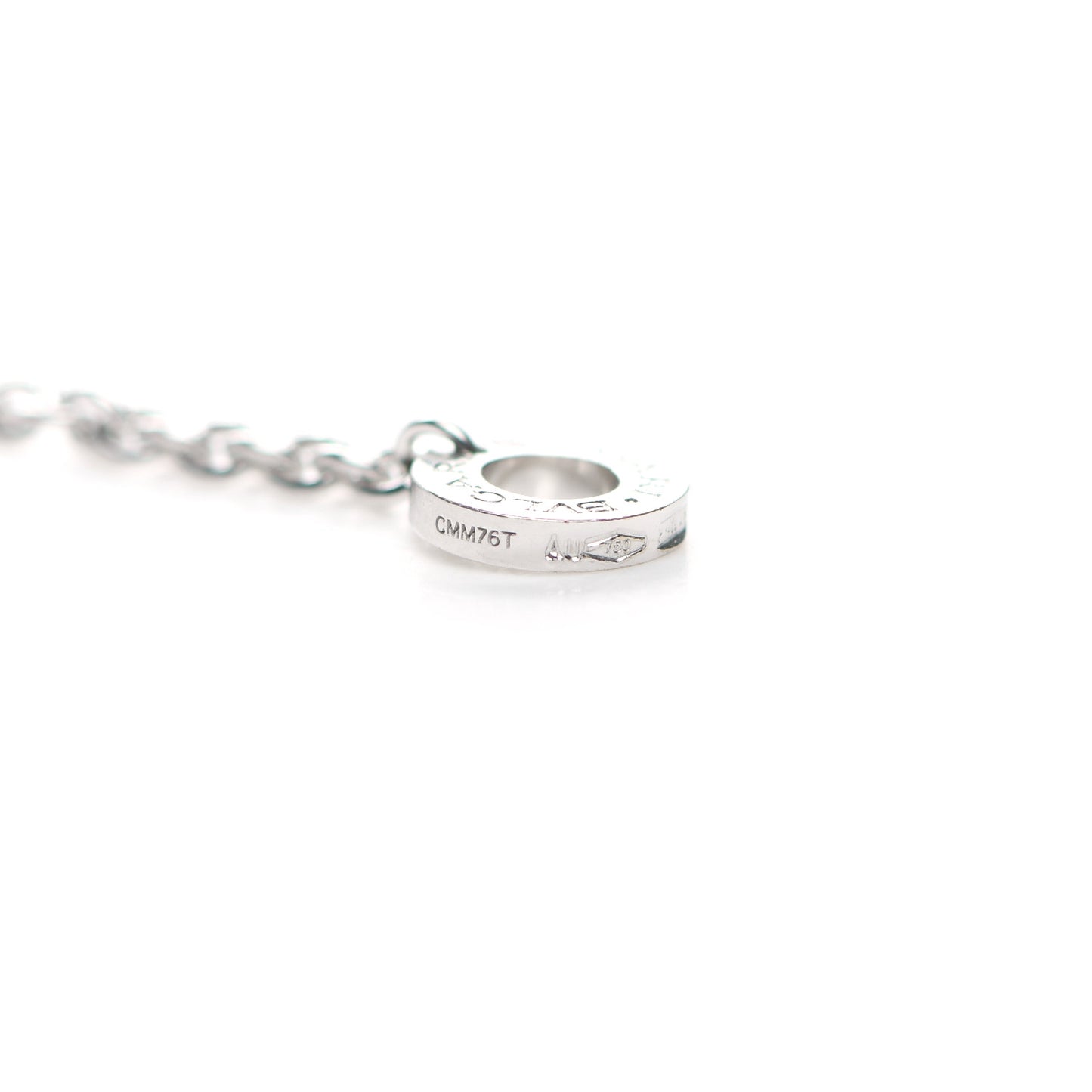 18K White Gold Diamond BVLGARI BVLGARI Pave Pendant Necklace